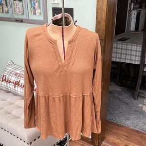 Maurices Tan Long Sleeve Blouse